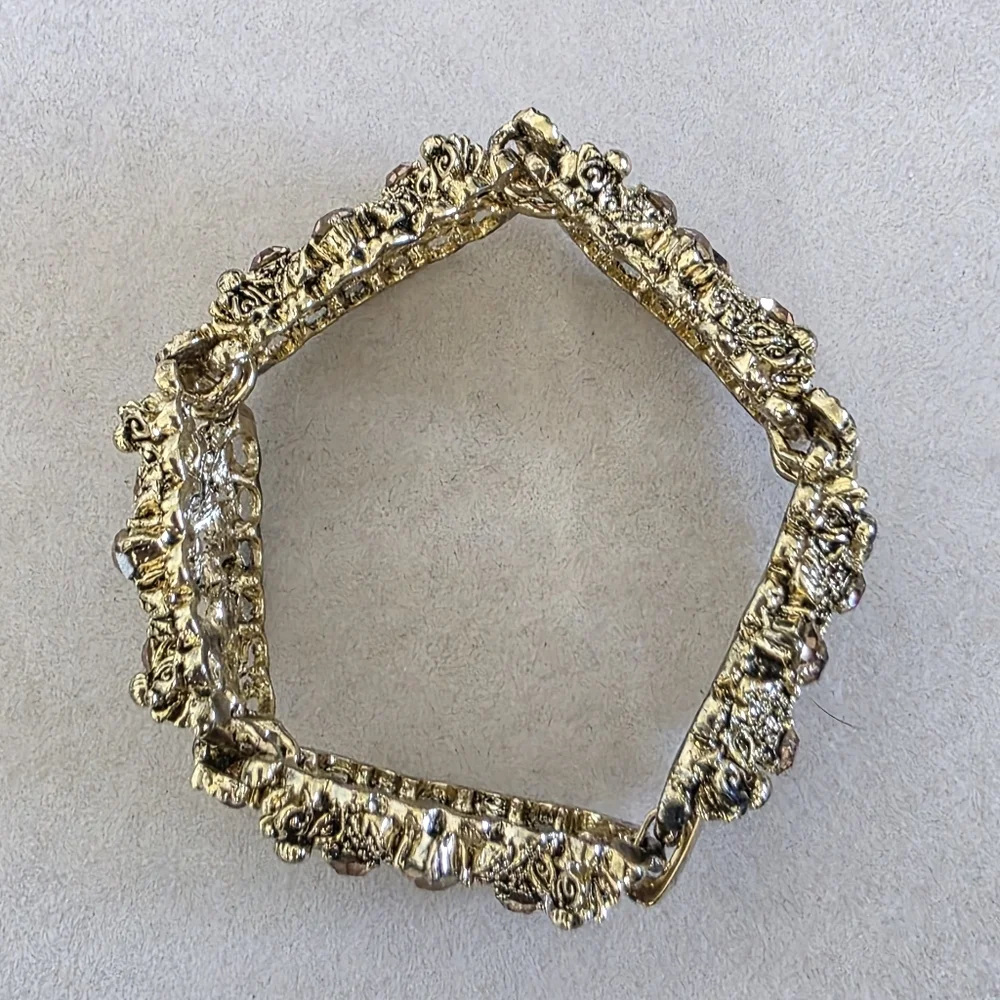 Vintage Gold Ornate Juliana Style Bracelet